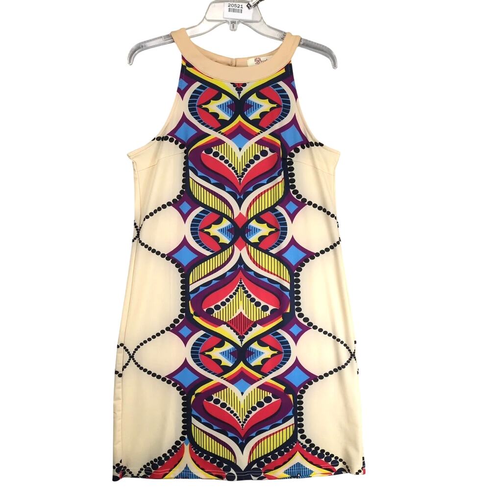 Anthropologie Aryeh Bodycon Halter Dress Size M Retro Mod Designs Stretch Fabric